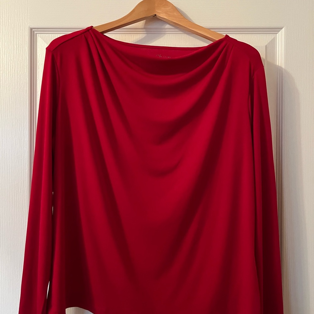 Chico’s red long sleeved top
